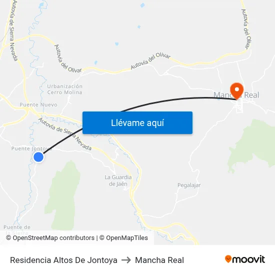 Residencia Altos De Jontoya to Mancha Real map