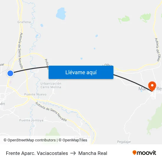Frente Aparc. Vaciacostales to Mancha Real map