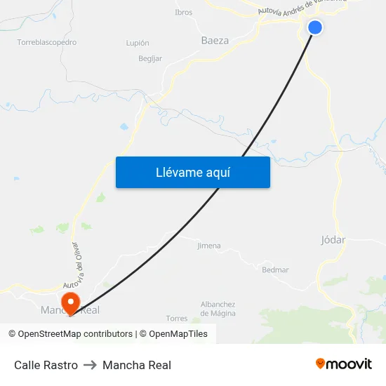 Calle Rastro to Mancha Real map