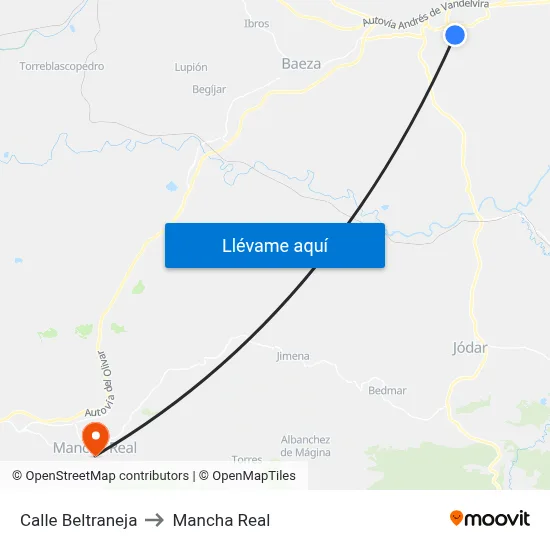 Calle Beltraneja to Mancha Real map