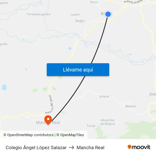 Colegio Ángel López Salazar to Mancha Real map