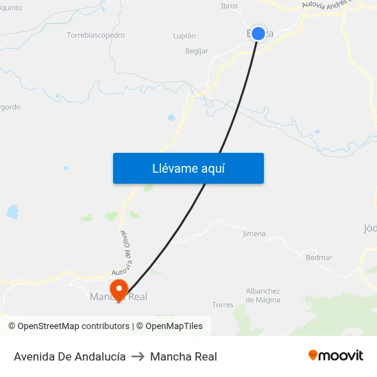 Avenida De Andalucía to Mancha Real map