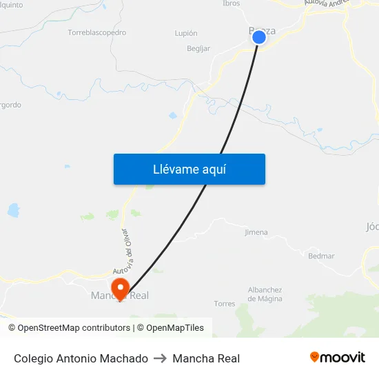 Colegio Antonio Machado to Mancha Real map