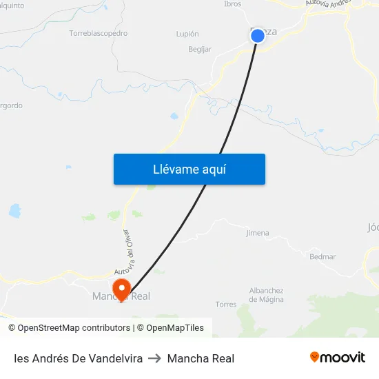 Ies Andrés De Vandelvira to Mancha Real map