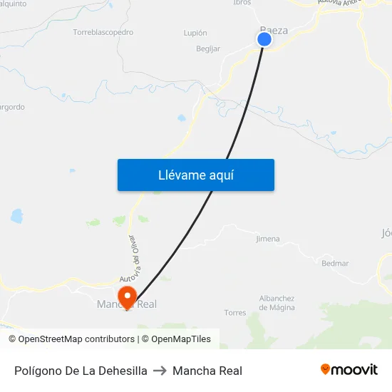 Polígono De La Dehesilla to Mancha Real map