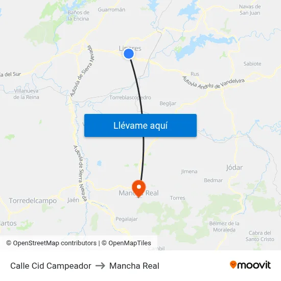 Calle Cid Campeador to Mancha Real map