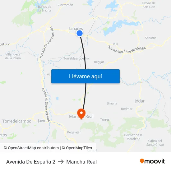 Avenida De España 2 to Mancha Real map