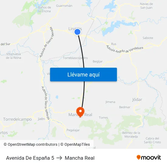 Avenida De España 5 to Mancha Real map