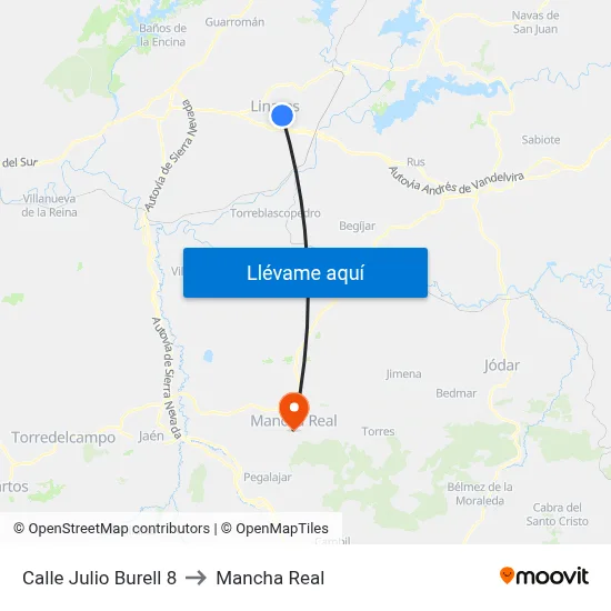 Calle Julio Burell 8 to Mancha Real map
