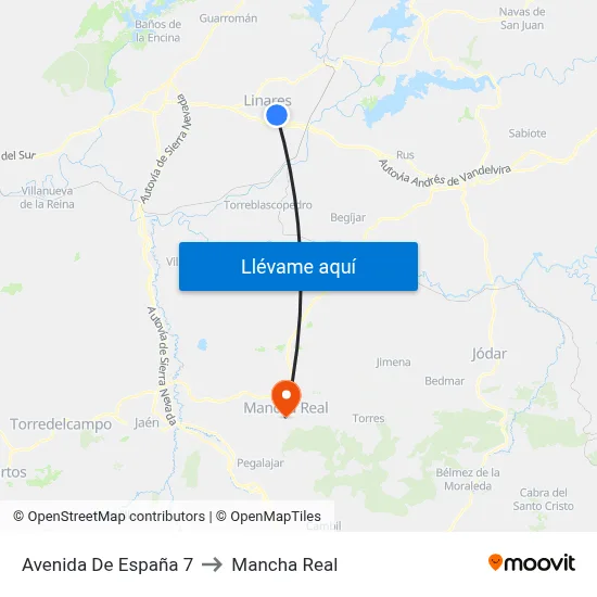 Avenida De España 7 to Mancha Real map