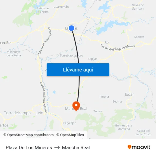 Plaza De Los Mineros to Mancha Real map