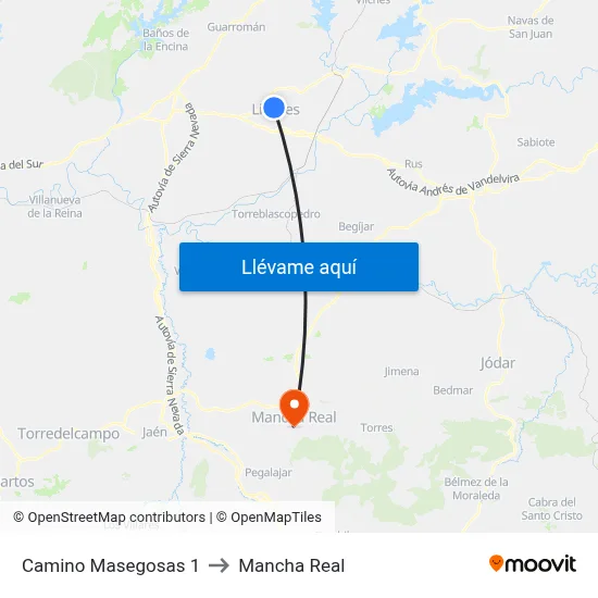 Camino Masegosas 1 to Mancha Real map