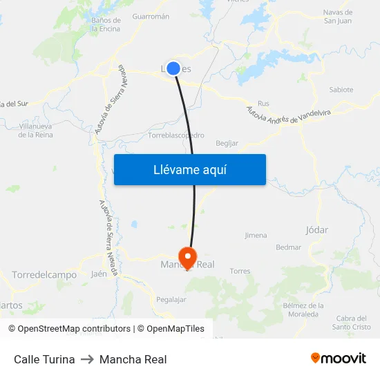 Calle Turina to Mancha Real map