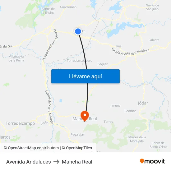 Avenida Andaluces to Mancha Real map