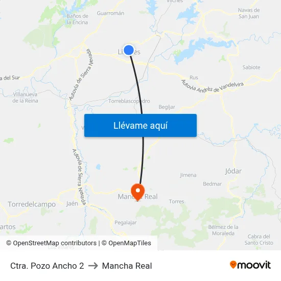 Ctra. Pozo Ancho 2 to Mancha Real map