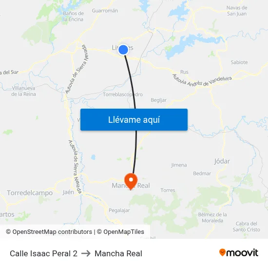 Calle Isaac Peral 2 to Mancha Real map