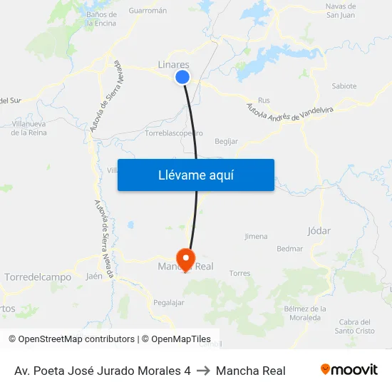 Av. Poeta José Jurado Morales 4 to Mancha Real map