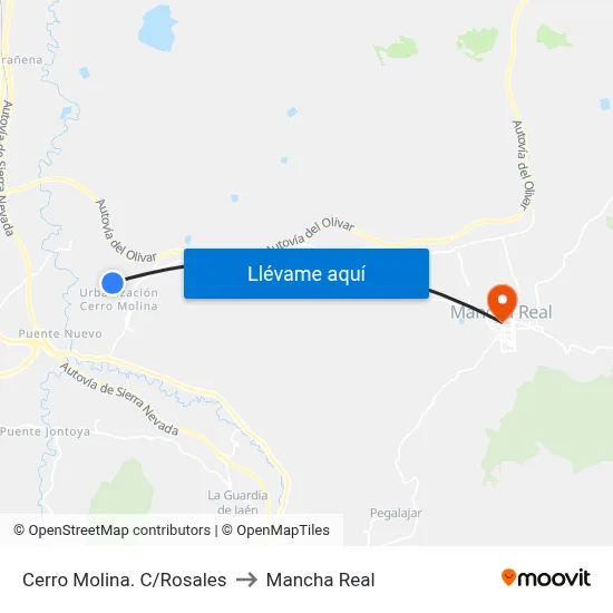Cerro Molina. C/Rosales to Mancha Real map