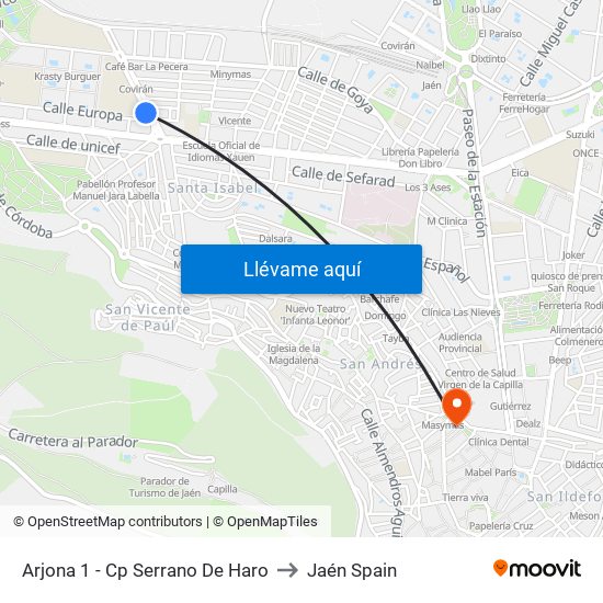 Arjona 1 - Cp Serrano De Haro to Jaén Spain map