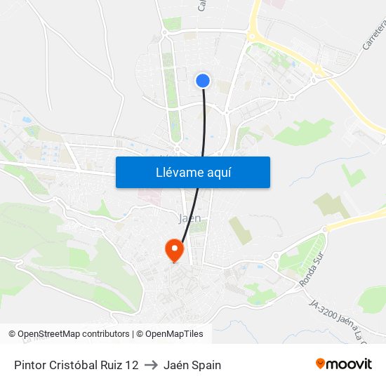 Pintor Cristóbal Ruiz 12 to Jaén Spain map