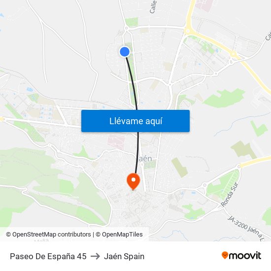 Paseo De España 45 to Jaén Spain map