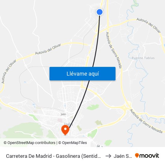 Carretera De Madrid - Gasolinera (Sentido Las Infantas) to Jaén Spain map