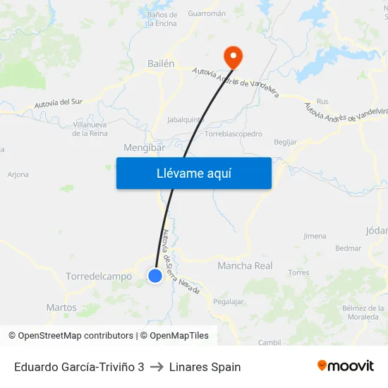 Eduardo García-Triviño 3 to Linares Spain map