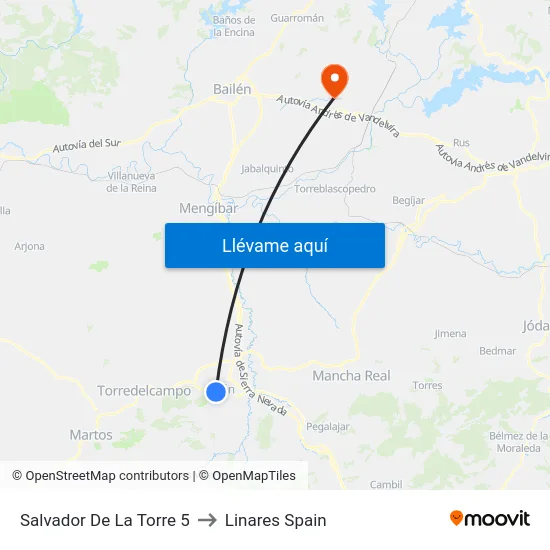 Salvador De La Torre 5 to Linares Spain map