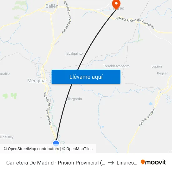 Carretera De Madrid - Prisión Provincial (Sentido Las Infantas) to Linares Spain map