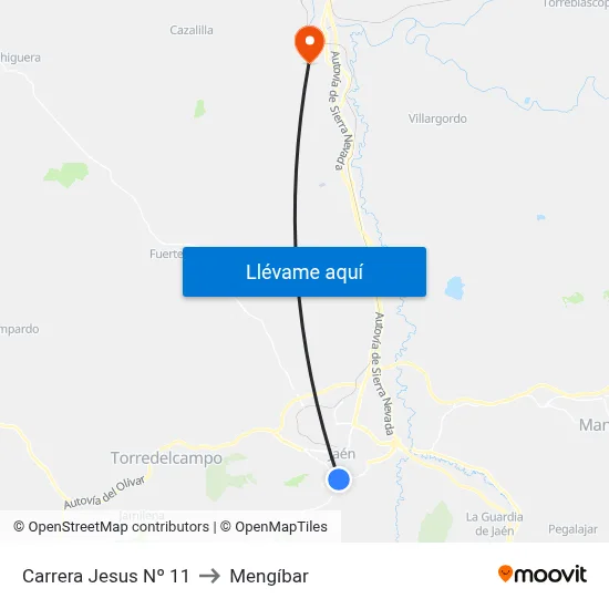 Carrera Jesus Nº 11 to Mengíbar map