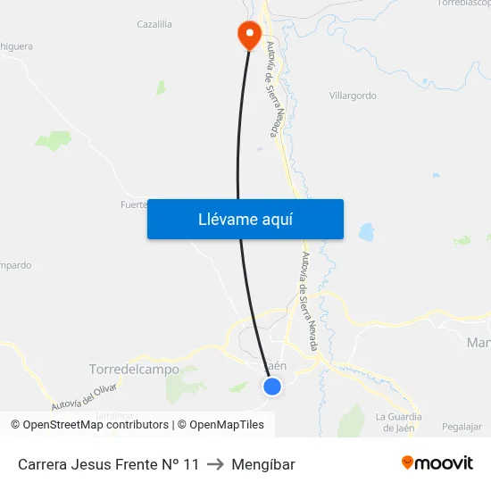 Carrera Jesus Frente Nº 11 to Mengíbar map