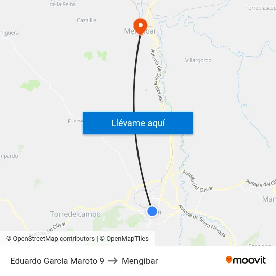 Eduardo García Maroto 9 to Mengíbar map