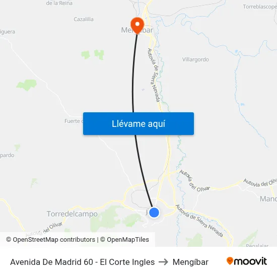 Avenida De Madrid 60 - El Corte Ingles to Mengíbar map