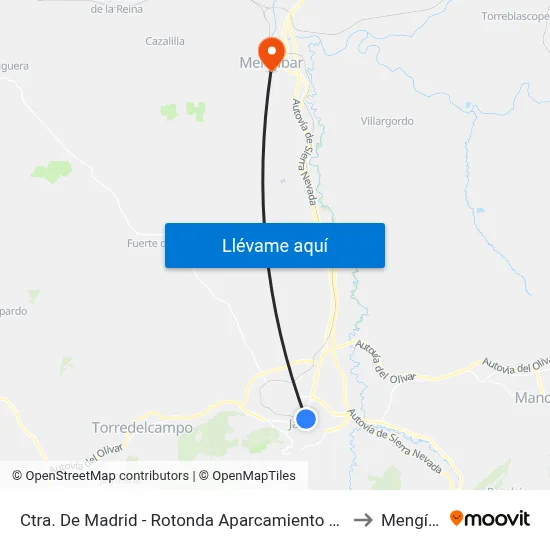 Ctra. De Madrid - Rotonda Aparcamiento Municipal to Mengíbar map