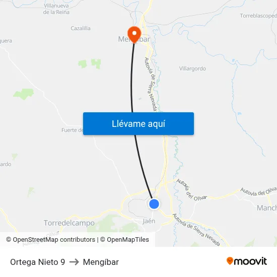 Ortega Nieto 9 to Mengíbar map