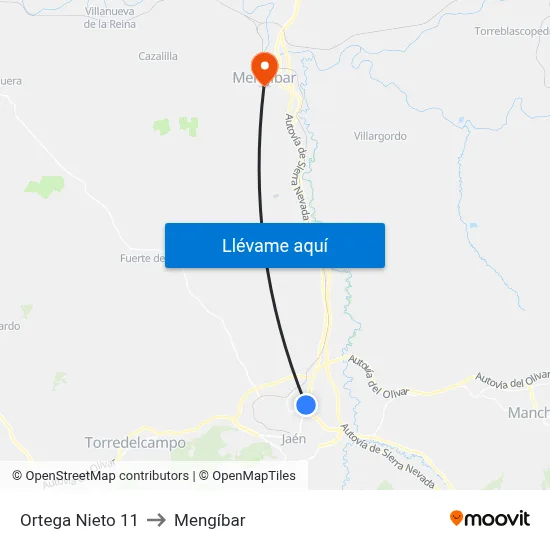 Ortega Nieto 11 to Mengíbar map