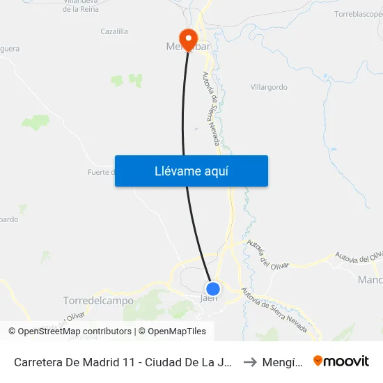 Carretera De Madrid 11 - Ciudad De La Justicia to Mengíbar map