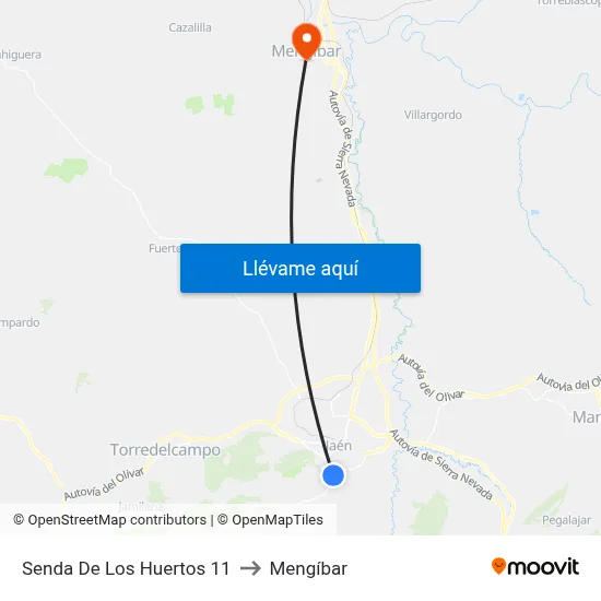 Senda De Los Huertos 11 to Mengíbar map