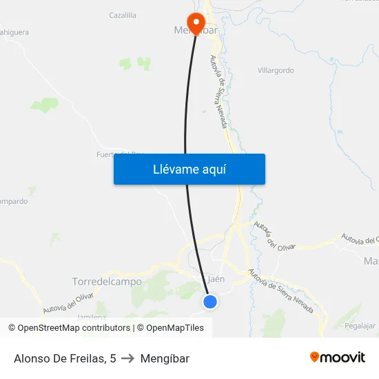 Alonso De Freilas, 5 to Mengíbar map