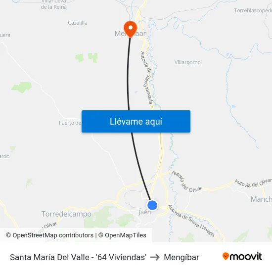 Santa María Del Valle - '64 Viviendas' to Mengíbar map