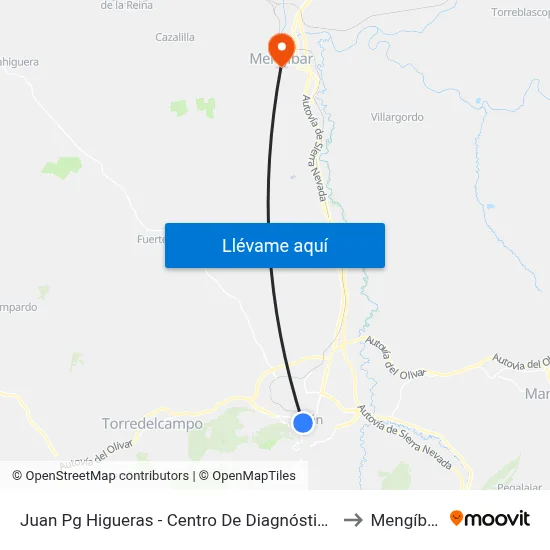 Juan Pg Higueras - Centro De Diagnóstico to Mengíbar map