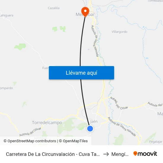 Carretera De La Circunvalación - Cuva Tambor to Mengíbar map