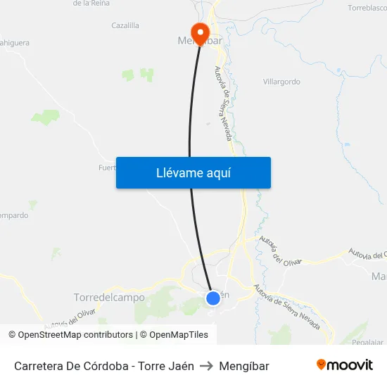 Carretera De Córdoba - Torre Jaén to Mengíbar map