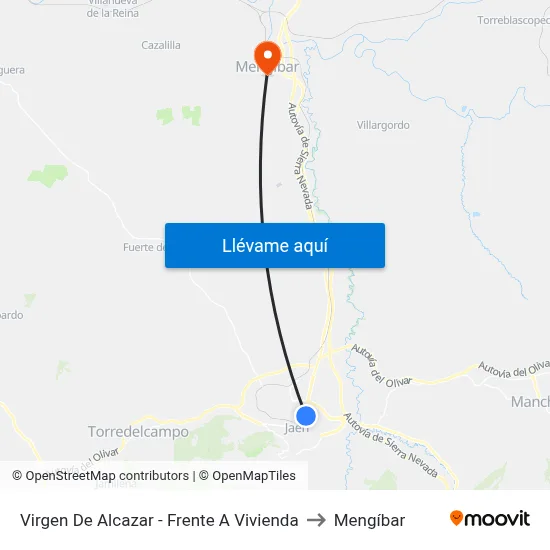 Virgen De Alcazar - Frente A Vivienda to Mengíbar map