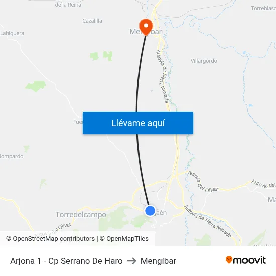 Arjona 1 - Cp Serrano De Haro to Mengíbar map
