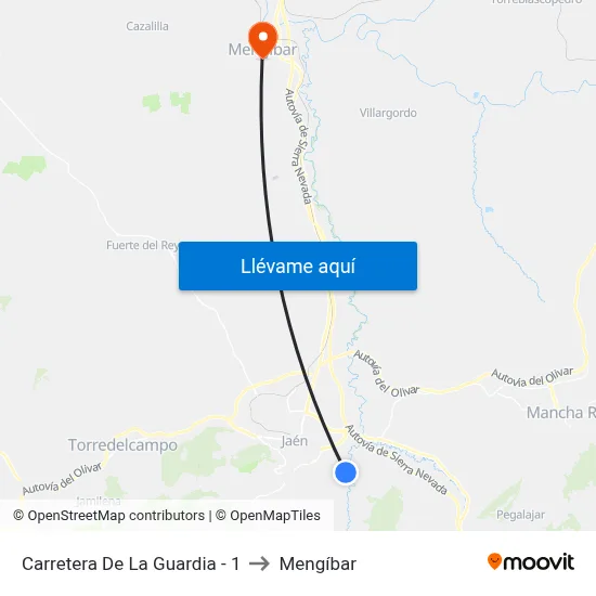 Carretera De La Guardia - 1 to Mengíbar map