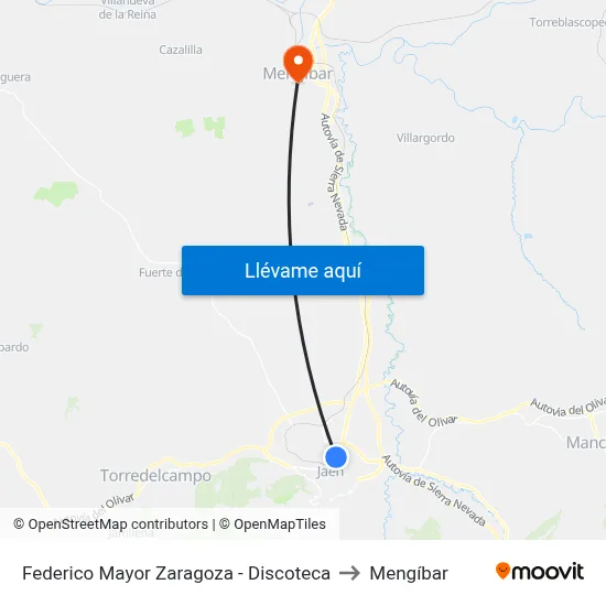 Federico Mayor Zaragoza - Discoteca to Mengíbar map