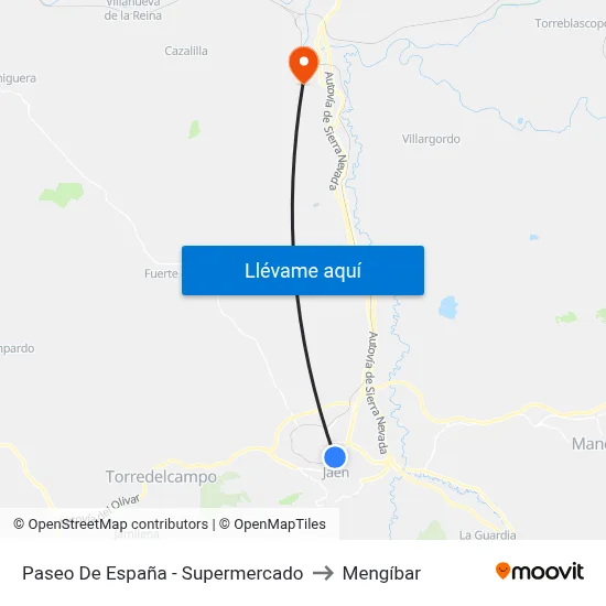 Paseo De España - Supermercado to Mengíbar map