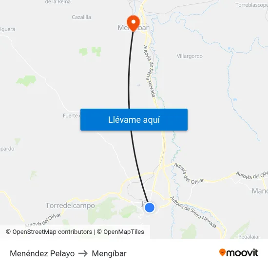 Menéndez Pelayo to Mengíbar map