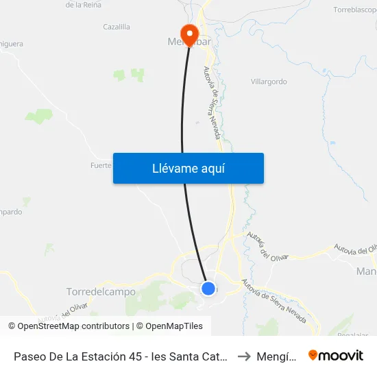 Paseo De La Estación 45 - Ies Santa Catalina to Mengíbar map